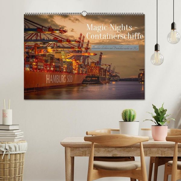 Produktbild: Magic Nights Containerschiffe (Wandkalender 2027 DIN A2 quer), CALVENDO Monatskalender