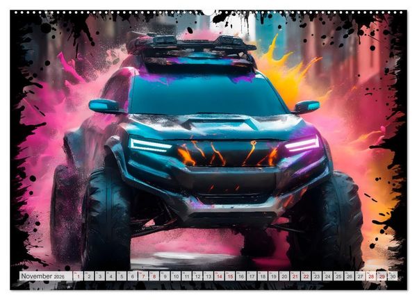 Produktbild: Coole KI-generierte OFF-ROAD-WAGEN (hochwertiger Premium Wandkalender 2026 DIN A2 quer), Kunstdruck in Hochglanz