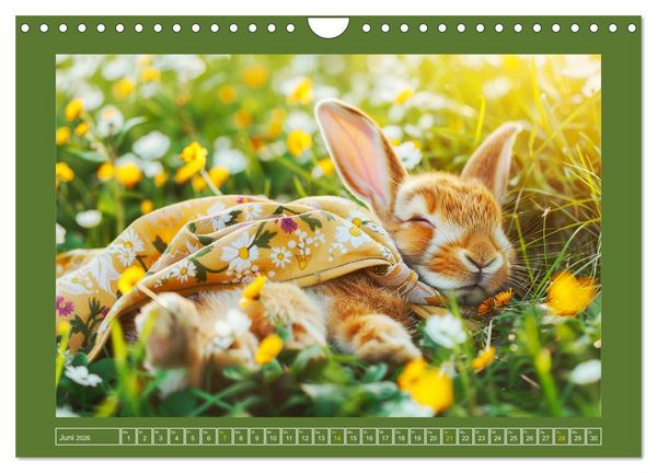 Produktbild: Kaninchen auf modischer Mission (Wandkalender 2026 DIN A4 quer), CALVENDO Monatskalender
