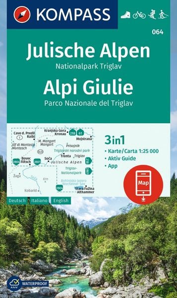 Produktbild: KOMPASS Wanderkarte 064 Julische Alpen, Nationalpark Triglav / Alpi Giulie 1:25.000