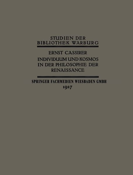 Produktbild: Individuum und Kosmos in der Philosophie der Renaissance