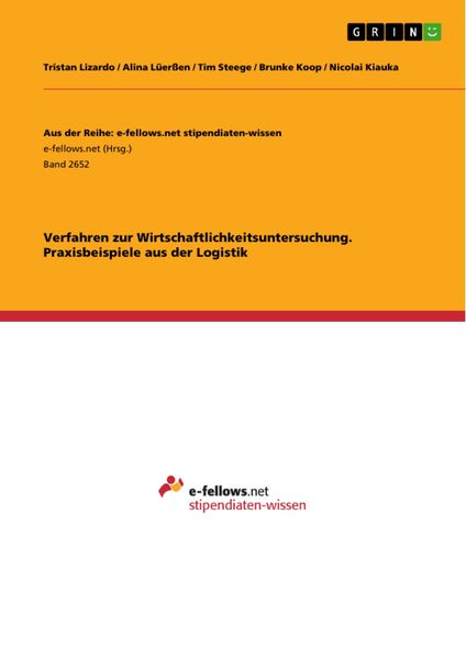 Produktbild: Verfahren zur Wirtschaftlichkeitsuntersuchung. Praxisbeispiele aus der Logistik