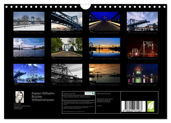 Produktbild: Kaiser-Wilhelm-Br&uuml;cke Wilhelmshaven (Wandkalender 2026 DIN A4 quer), CALVENDO Monatskalender
