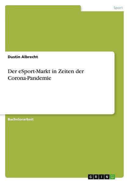 Produktbild: Der eSport-Markt in Zeiten der Corona-Pandemie