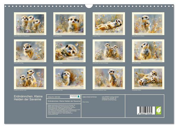 Produktbild: Erdm&auml;nnchen. Kleine Helden der Savanne (Wandkalender 2027 DIN A3 quer), CALVENDO Monatskalender