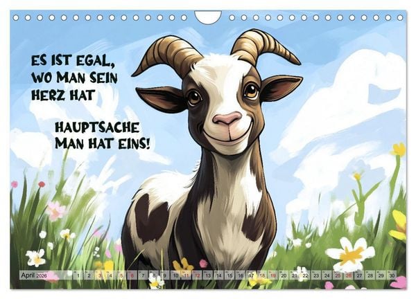 Produktbild: Ziegen, s&uuml;&szlig; aber psycho (Wandkalender 2026 DIN A4 quer), CALVENDO Monatskalender