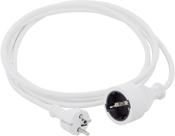 HAWA 1008291 Strom Verlängerungskabel 16A Weiß 5.00m H05VV-F 3G 1,5mm²