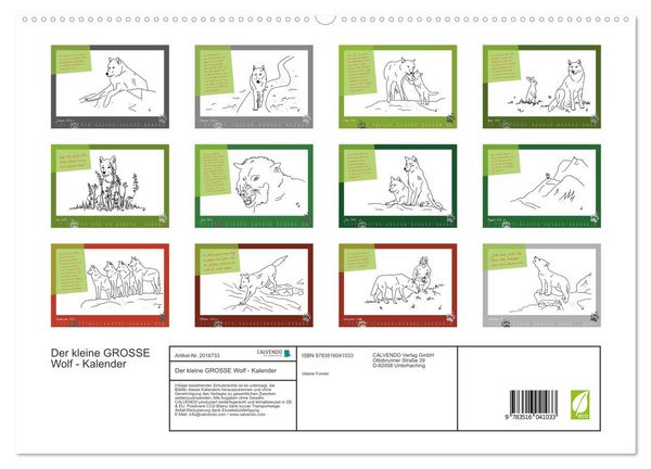 Produktbild: Der kleine GROSSE Wolf - Kalender (hochwertiger Premium Wandkalender 2026 DIN A2 quer), Kunstdruck in Hochglanz