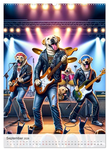 Produktbild: Rockstar Labbi (hochwertiger Premium Wandkalender 2026 DIN A2 hoch), Kunstdruck in Hochglanz