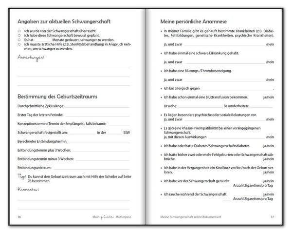 Produktbild: Mein privater Mutterpass - Meine Schwangerschaft selbst dokumentiert