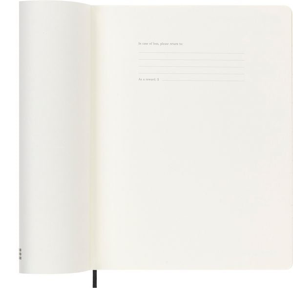 Moleskine 18 Monate Wochenkalender 2025/2026, XL, 1 Wo = 1 Seite, Rechts Linierte Seite, Weicher Einband, Schwarz