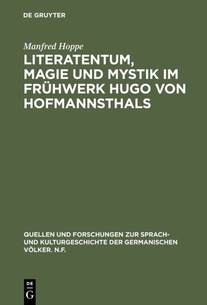 Produktbild: Literatentum, Magie und Mystik im Fr&uuml;hwerk Hugo von Hofmannsthals