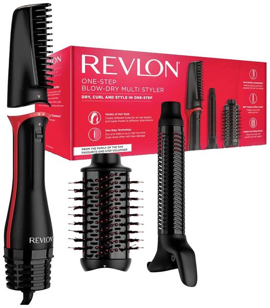 Produktbild: Revlon RVDR5333E Warmluftb&uuml;rste Schwarz, Rot mit Lockenfunktion