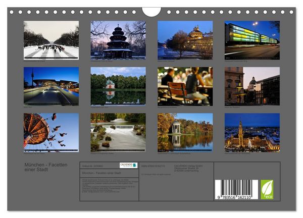 Produktbild: M&uuml;nchen - Facetten einer Stadt (Wandkalender 2026 DIN A4 quer), CALVENDO Monatskalender
