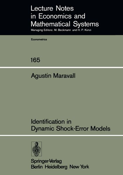 Produktbild: Identification in Dynamic Shock-Error Models