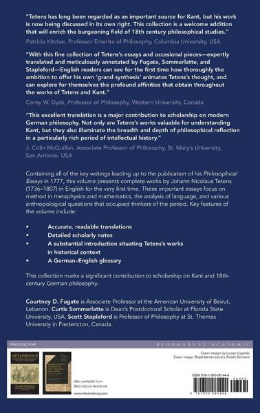 Produktbild: Tetens's Writings on Method, Language, and Anthropology