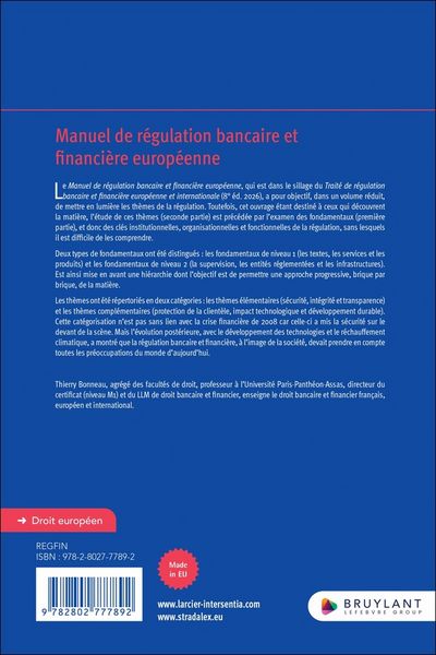 Produktbild: Manuel de Regulation Bancaire et Financiere Europeenne