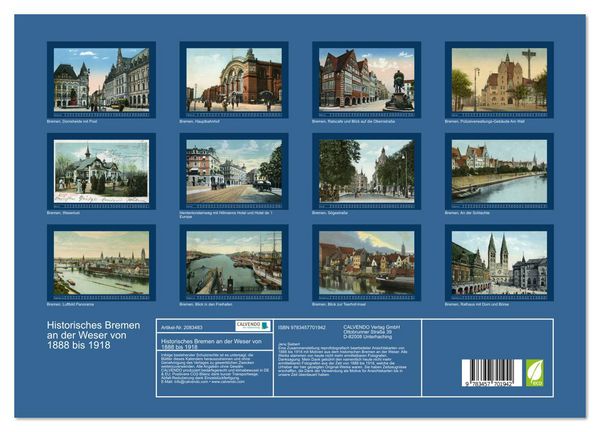 Produktbild: Historisches Bremen an der Weser von 1888 bis 1918 (hochwertiger Premium Wandkalender 2026 DIN A2 quer), Kunstdruck in Hochglanz