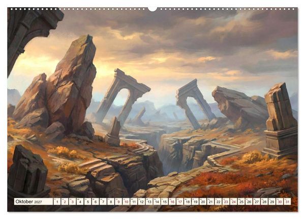 Produktbild: Welten der Literatur - Zw&ouml;lf Zust&auml;nde des Imagin&auml;ren (hochwertiger Premium Wandkalender 2027 DIN A2 quer), Kunstdruck in Hochglanz