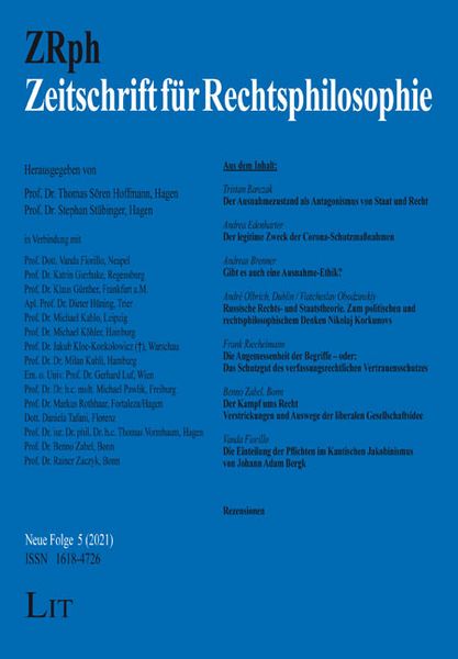 Produktbild: Zeitschrift f&uuml;r Rechtsphilosophie Neue Folge 5/2021