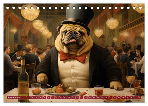 Produktbild: Boteros Hunde - Kunstvoller Kalender im Stile des Boterismo (Tischkalender 2026 DIN A5 quer), CALVENDO Monatskalender