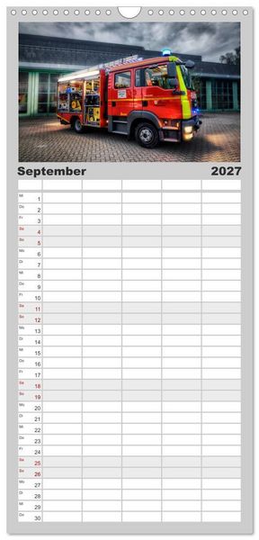 Produktbild: Familienplaner 2027 - Feuerwehr und Rettungsdienst mit 5 Spalten (Wandkalender, 21 x 45 cm) CALVENDO