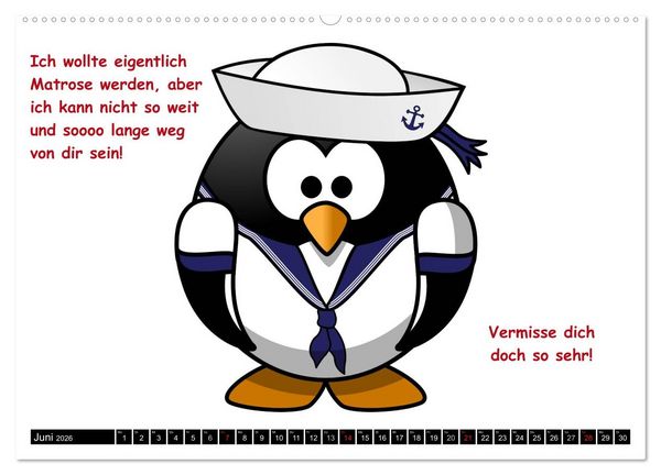 Produktbild: Pinguine im siebten Himmel! (hochwertiger Premium Wandkalender 2026 DIN A2 quer), Kunstdruck in Hochglanz