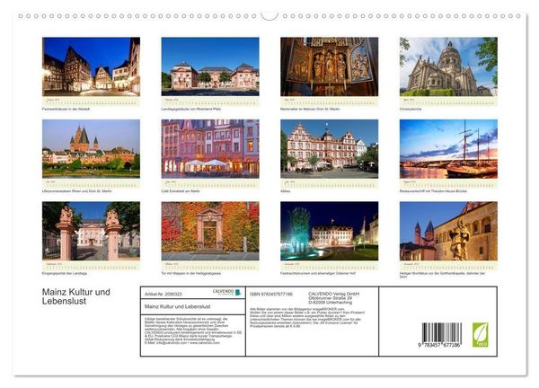 Produktbild: Mainz Kultur und Lebenslust (hochwertiger Premium Wandkalender 2026 DIN A2 quer), Kunstdruck in Hochglanz