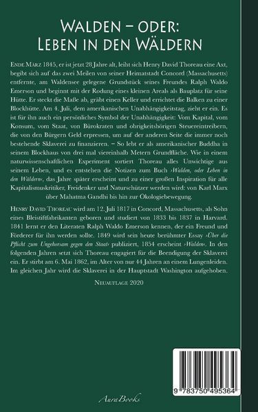 Produktbild: Walden, oder: Leben in den W&auml;ldern