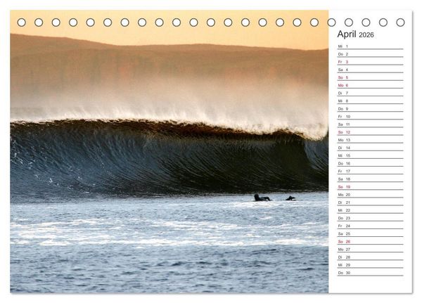 Produktbild: Surfen - Spa&szlig; auf den Wellen (Tischkalender 2026 DIN A5 quer), CALVENDO Monatskalender