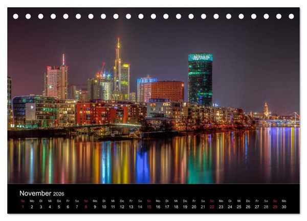 Produktbild: Frankfurt Skylights 2026 (Tischkalender 2026 DIN A5 quer), CALVENDO Monatskalender