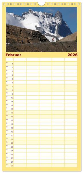 Produktbild: Familienplaner 2026 - Alpenp&auml;sse auf dem Rennrad Vol. 1 mit 5 Spalten (Wandkalender, 21 x 45 cm) CALVENDO