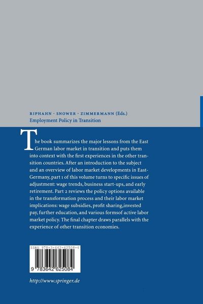 Produktbild: Employment Policy in Transition