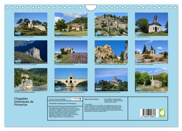 Produktbild: Chapelles historiques de Provence (Calendrier mural 2026 DIN A4 vertical), CALVENDO calendrier mensuel