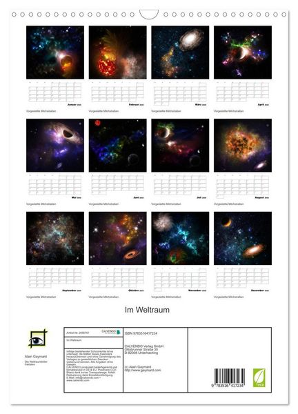Produktbild: Im Weltraum (Wandkalender 2026 DIN A3 hoch), CALVENDO Monatskalender