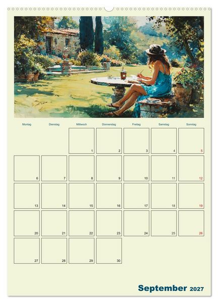 Produktbild: Frauen im Garten. Poesie im Aquarell-Stil (Wandkalender 2027 DIN A2 hoch), CALVENDO Monatskalender