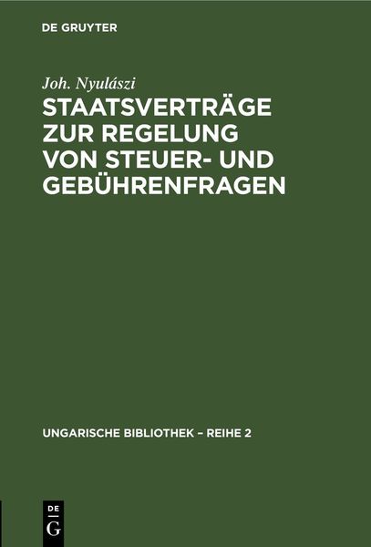 Produktbild: Staatsvertr&auml;ge zur Regelung von Steuer- und Geb&uuml;hrenfragen