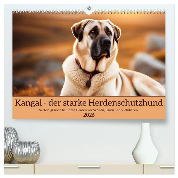 Kangal - der starke Herdenschutzhund (hochwertiger Premium Wandkalender 2026 DIN A2 quer), Kunstdruck in Hochglanz