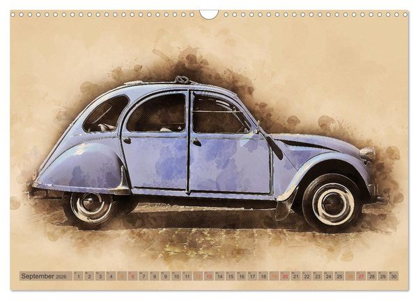 Produktbild: Die Ente, Deux Chevaux, 2CV (Wandkalender 2026 DIN A3 quer), CALVENDO Monatskalender