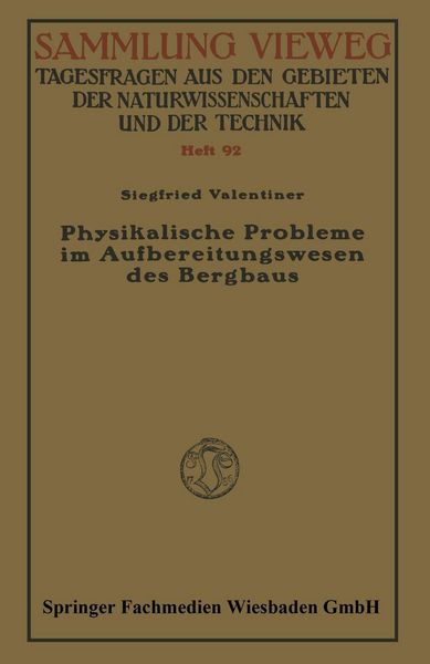 Produktbild: Physikalische Probleme im Aufbereitungswesen des Bergbaus