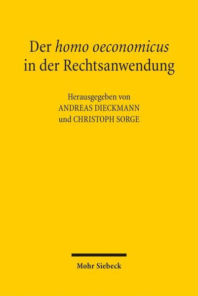 Produktbild: Der homo oeconomicus in der Rechtsanwendung
