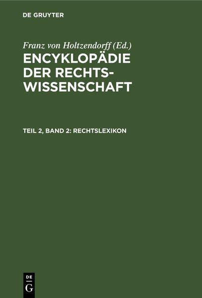 Produktbild: Encyklop&auml;die der Rechtswissenschaft / Rechtslexikon