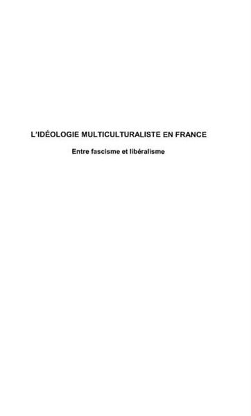Produktbild: L'ideologie multiculturaliste en France