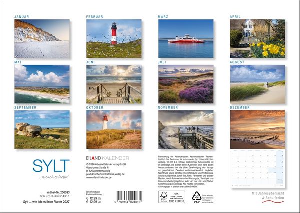 Produktbild: Sylt &hellip; wie ich es liebe Kalender 2027