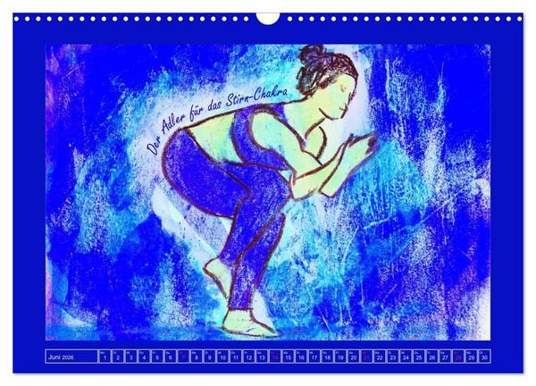 Produktbild: Farbige Yoga Kraftwelt - Yoga Asanas f&uuml;r die Chakren (Wandkalender 2026 DIN A3 quer), CALVENDO Monatskalender