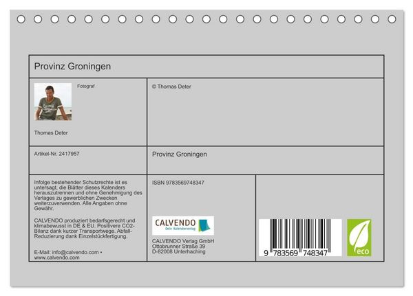 Produktbild: Provinz Groningen (Tischkalender 2027 DIN A5 quer), CALVENDO Monatskalender