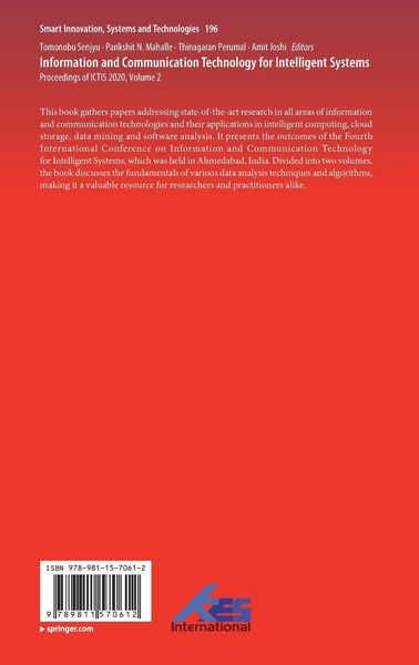 Produktbild: Information and Communication Technology for Intelligent Systems