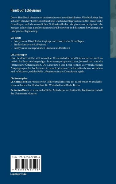 Produktbild: Handbuch Lobbyismus