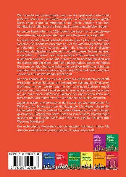 Produktbild: Er&ouml;ffnungen - Englische Er&ouml;ffnung Band 2 Systeme nach 1. c4 e5