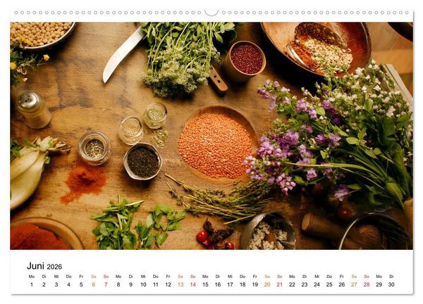 Produktbild: K&uuml;chenkalender Gew&uuml;rzwelt (hochwertiger Premium Wandkalender 2026 DIN A2 quer), Kunstdruck in Hochglanz